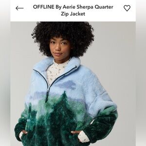 Offline by Aerie Quarter Zip Sherpa Jacket